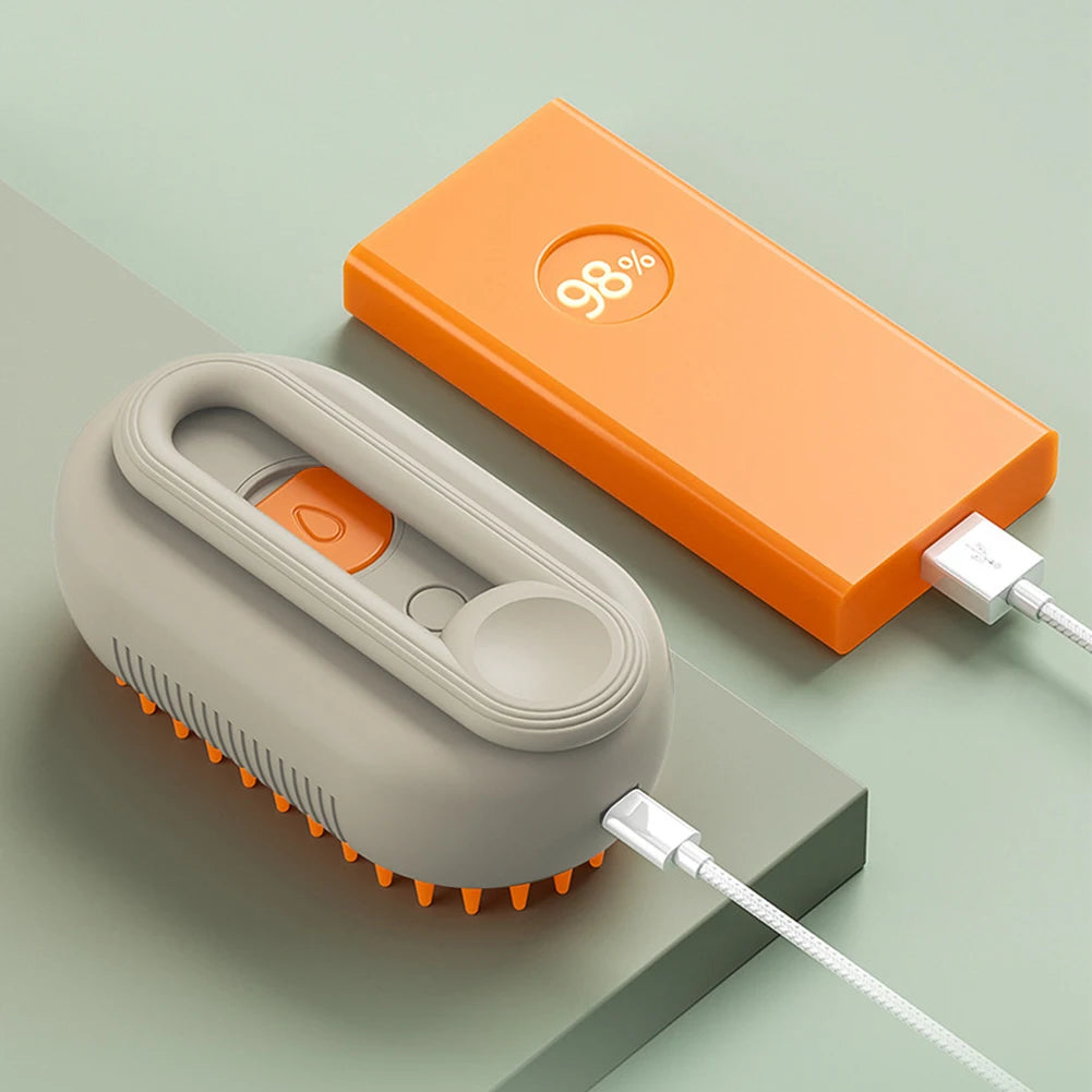 1-5pcs Cat Steam Brush USB Electric Water Spray Kitten Pet Comb Silicone Dog Bath Massage Brush with Liquid Grooming Supplies - AMULET RING STORE