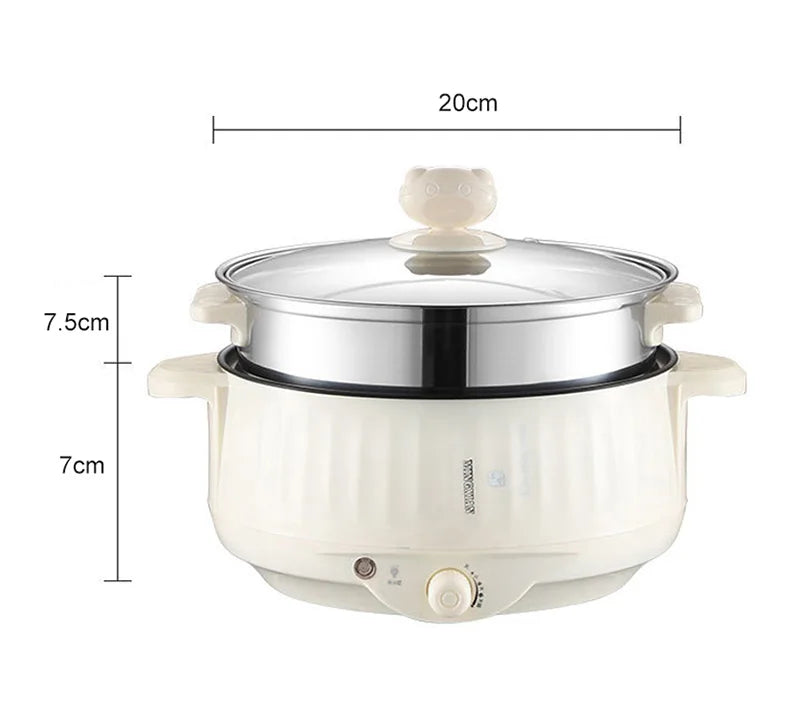 1.7L Multicooker Single/Double Layer Electric Pot 1-2 People Household Non-stick Pan Hot Pot Rice Cooker Cooking Appliances - AMULET RING STORE