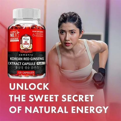 Korean Red Ginseng Supplement - Supports Overall Health, Boosts Energy Production, Relieves Stress, and Strengthens ImmunitySupp - AMULET RING STORE