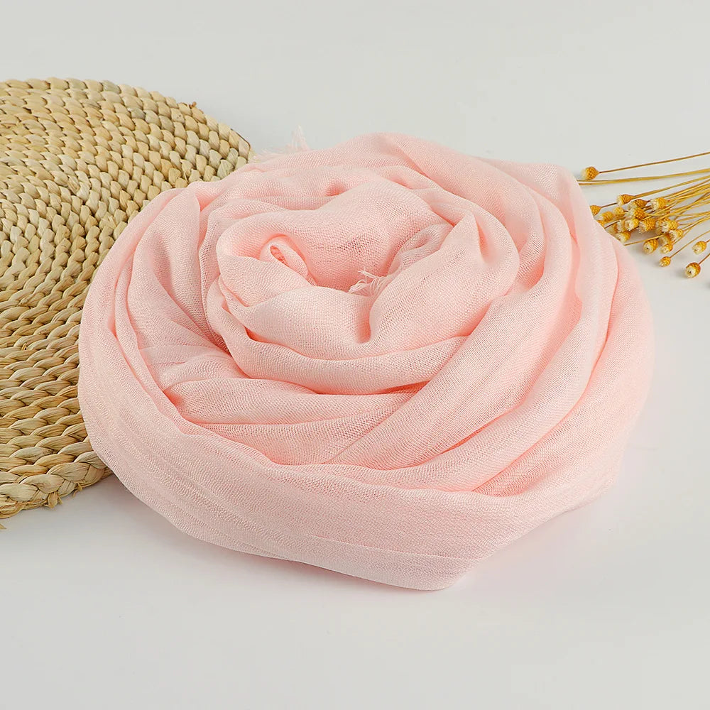 Autumn Winter New Cotton Linen Scarf For Women Girls Solid Color Sunscreen Scarves Soft Foulard Viscose Female Wrap Shawls