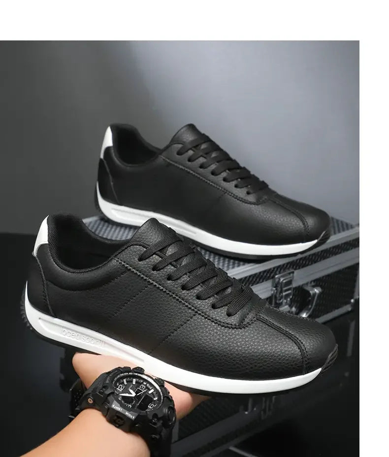 Leisure Running Summer Fashion Anti Slip Mountaineering PU Leather Sports Shoes Tennis Trend Hot Selling Men White Flat Shoes - AMULET RING STORE