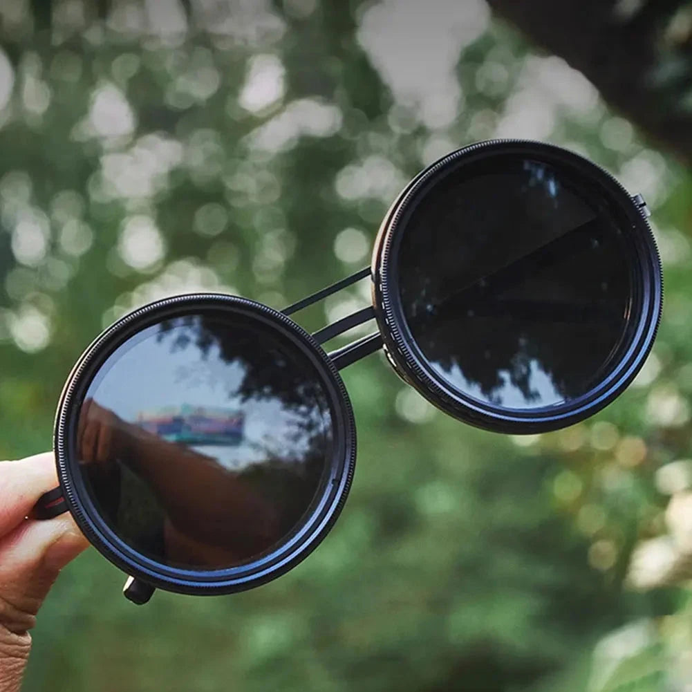 Adjustable 1-9 Sunglasses with ND Filter Lenses Fishing Rounded Polarized Glasses Polarized Sunglasses for Men Driving Fishing