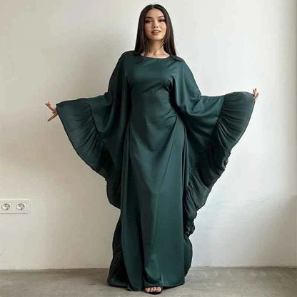2025 Eid Arabic Muslim Women Modest Dress Luxury Dubai Abaya Islamic Party Lace-detailed Sleeves Robe Festival Turkey Outfit
