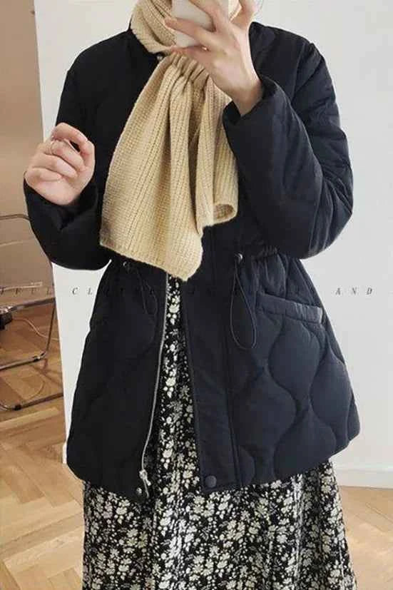 Quilted Padded Overcoat Female Coats Black Duck Down Women's Jacket Thick Padding Long Winter Promotion Offers Elegant Classy In