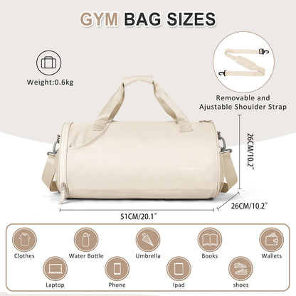 Sports Fitness Bag Women Travel Bag Multi-functional Handbag Yoga Bag Short-Distance Weekender Travel Package Swimming Gym Bags