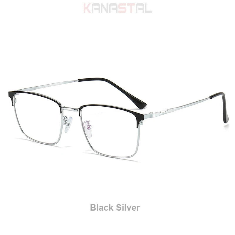 Men Prescription Glasses Optics Lenses  Reading Glasses Women Blue Light Blocking Myopia Eyewear Metal Titanium Eyeglasses Frame