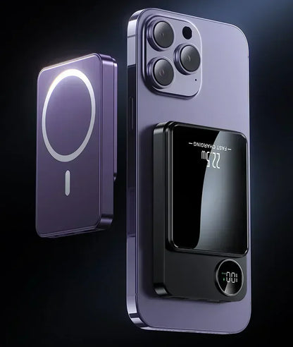 30000mAh MagSafe Power Bank - 15W Magnetic Wireless Charger with PD Fast Charge for iPhone 15/14/13 (Qi-Certified for Android) - AMULET RING STORE