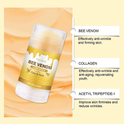 EELHOE 40g Bee Venom Cream Stick Firming Skin Lighten Neck Lines Fade Fine Wrinkle Moisturizing Improve Skin Sagging Facial Care