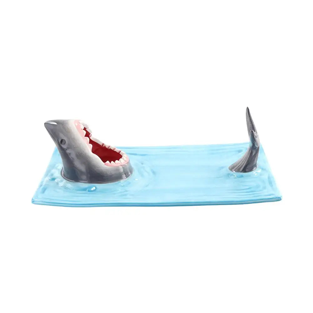 Unique Shark Shape Plate Funny Decorative Ceramic Sushi Plates For Dessert,Cheese Snacks,fruits,vegetable Home Decor Access J6A1 - AMULET RING STORE