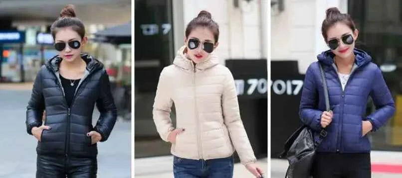 Down Jacket for Women Trend Korean Style Ultra Light Hit Hooded Coat Coats Lightweight Padded Puffer Jackets Female Winter 2025