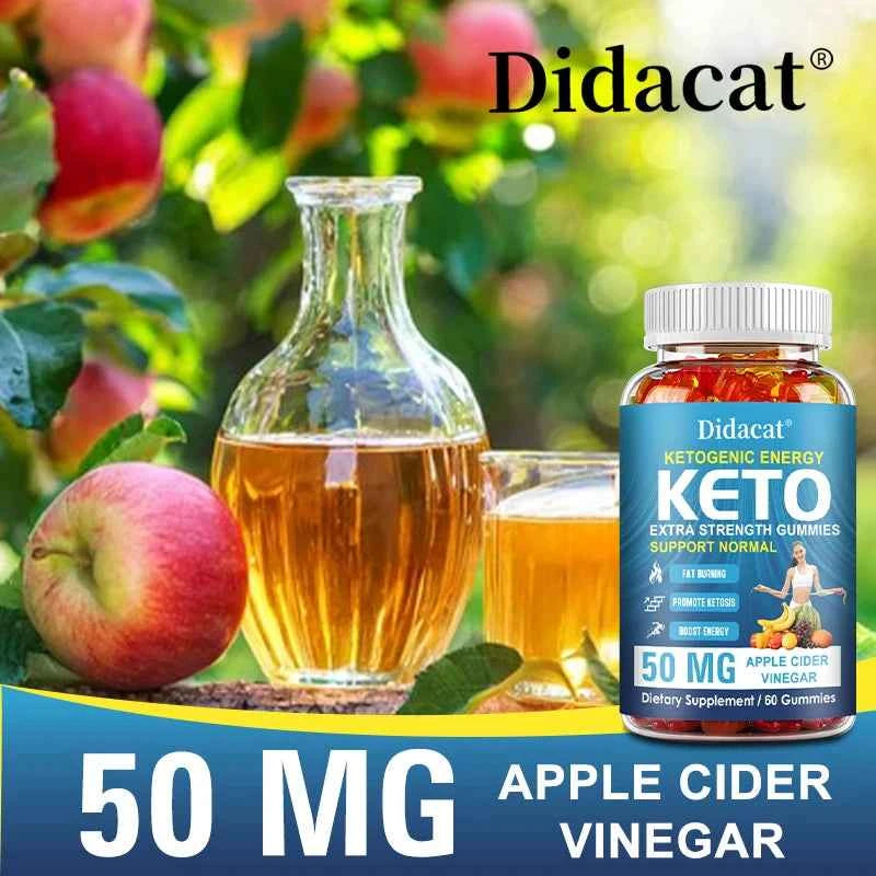 Keto Gummies, Containing 50mg of Apple Cider Vinegar, Support Fat Burning, Promote Ketosis, and Increase Energy