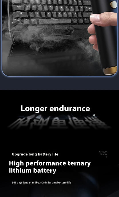 High power portable wireless vacuum cleaner, compatible with both car and home use, equipped with various accessories