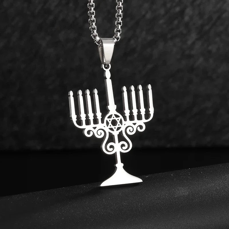 Stainless Steel 7 Archangel Seal Necklace Solomon Kabbalah Seal Pendant for Men Personality Charm Amulet Jewelry