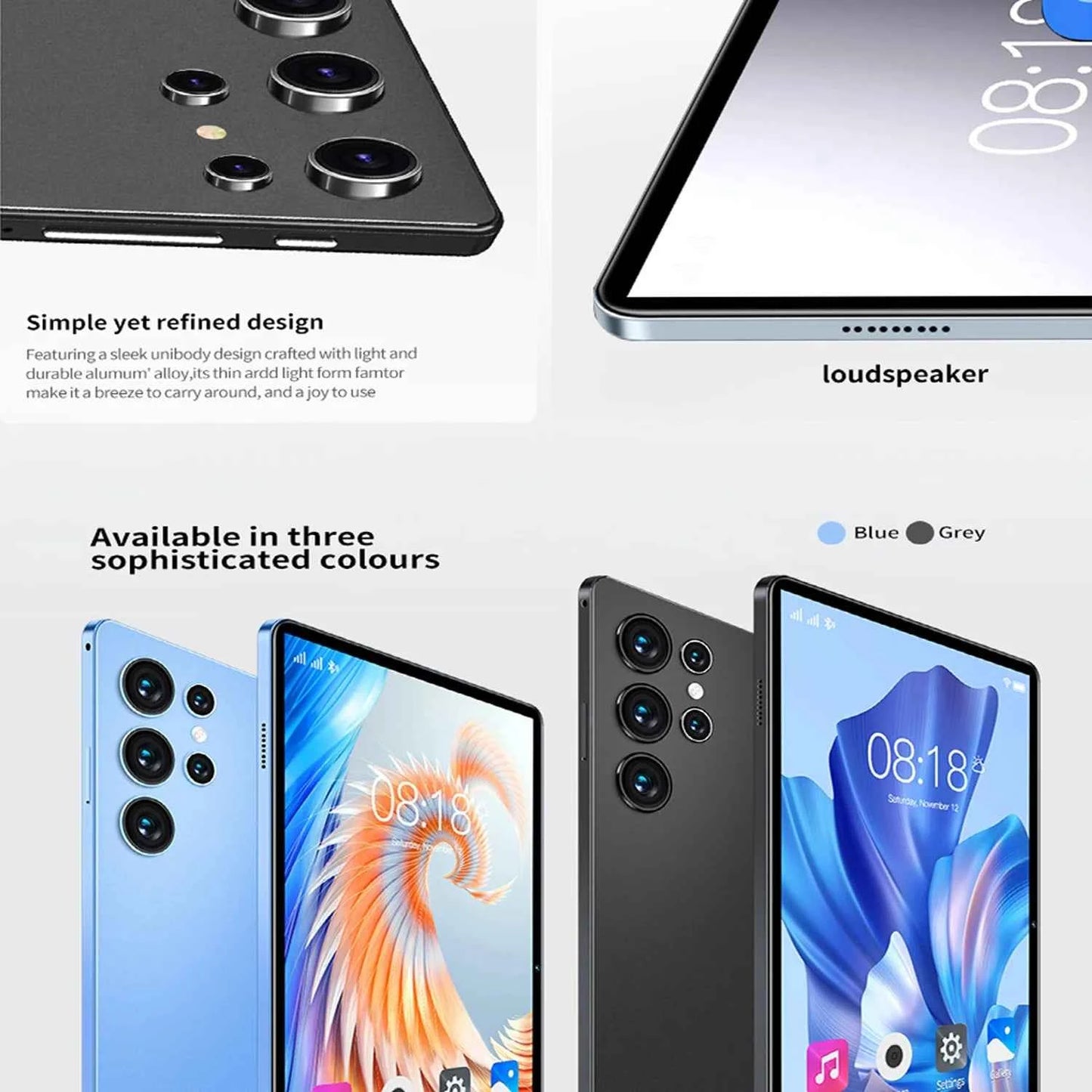 New Arrival 10.1 Inch Octa Core Android Tablets 6GB RAM 128GB ROM 4G Dual SIM Network AI Speed-up Tablet Bluetooth WiFi 6000mAh