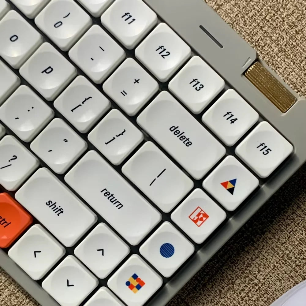 LCK Time Theme Keycaps Set PBT Custom Mondrian Keyboard Cap Low Profile Original Office Gaming KeyCap for Mechanical Keyboard