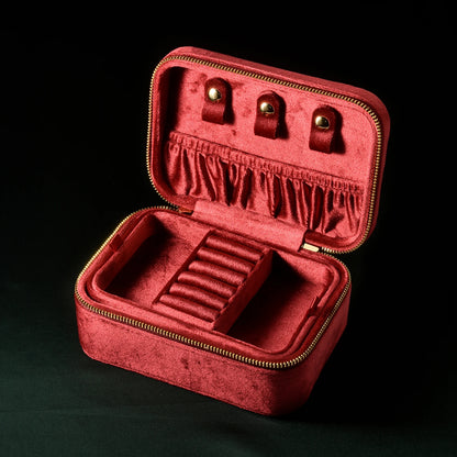 TAIMY Personalized Velvet Jewelry Box Double Layer Design High Capacity Travel Ring Necklace Earrings Jewellery Organizer - AMULET RING STORE