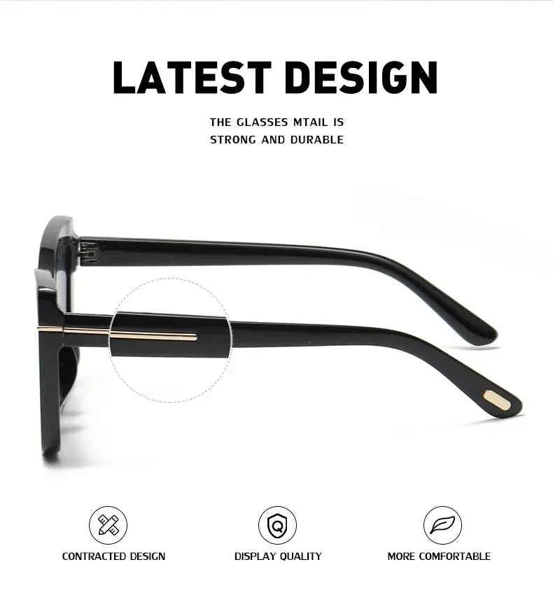 New Square Designer Cat Eye Sunglasses Women Vintage High Quality Sun Glasses Fashion Big Frame Cool Sexy Female Oculos