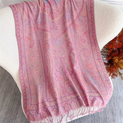 Autumn Bohemian Ethnic Paisley Cashmere Shawls Scarf for Women Warm Jacquard Pashmina Scarves Print Design Lady Foulard Stoles - AMULET RING STORE