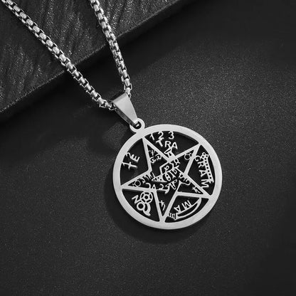 Seven Archangels Seal Necklace Pendant Solomon's Four-Word Seal Amulet Necklace