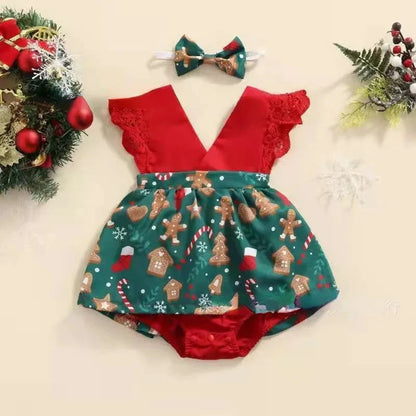 Baby Girl Dress New 2-piece Red Flower Baby Clothing Newborn Girl Lace Dress Princess Skirt Clothing 0-24M Princess Dress - AMULET RING STORE
