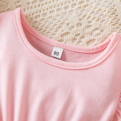 Toddler Baby Girls Clothes Elegant Floral Print Tulle Dress Summer Kids Princess Party Birthday Dress Butterfly Solid Mesh Dress