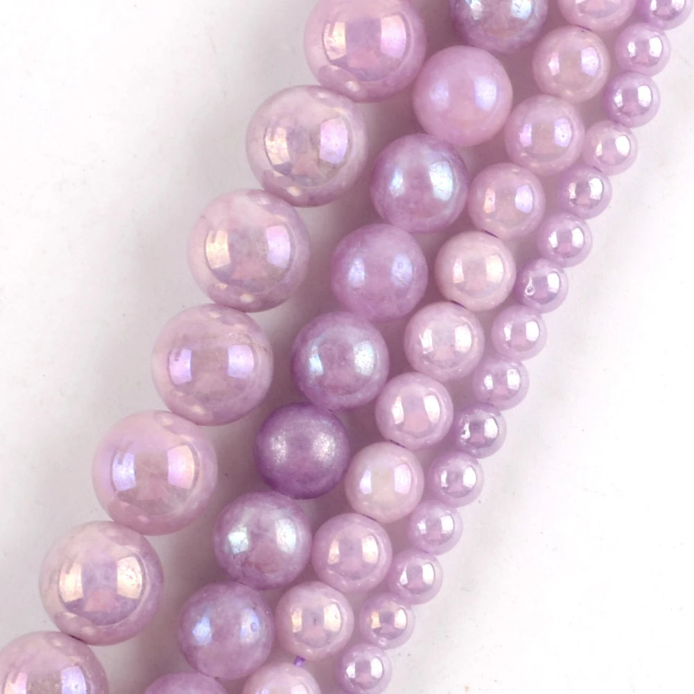 45 Styles Natural Stone Beads Amethyst Purple Jades Agate Crystal Glass Beads Jewelry Making Findings DIY Bracelet Accessories - AMULET RING STORE