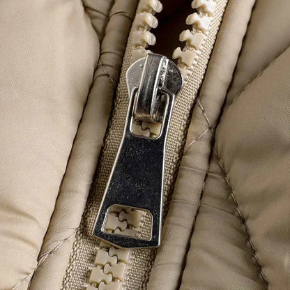 Women Padded Jacket round neck Long Sleeves patchwork coat Winter Warm Top Outerwear