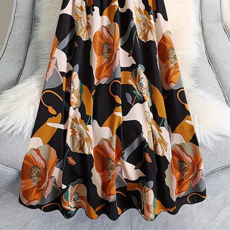 Summer Floral Print Skirts For Woman 2024 Long Elegant High Waist Maxi Skirts
