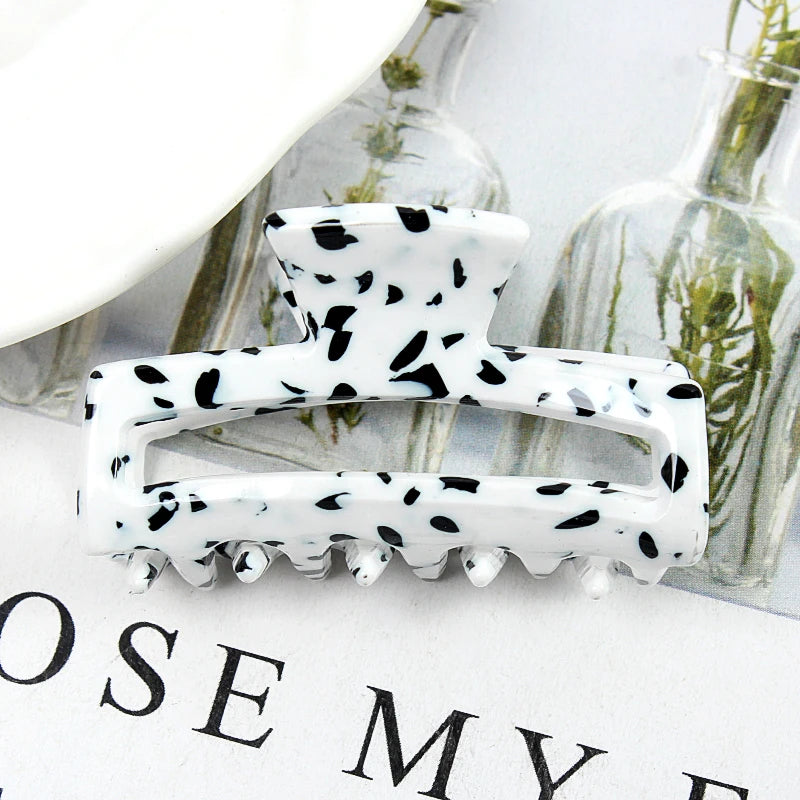 Mini Women's Hair Clips Colorful Geometric Hollow Crab Claw Clip Acetate Leopard Print Fashion Girls Hairpin Hair Accessories - AMULET RING STORE
