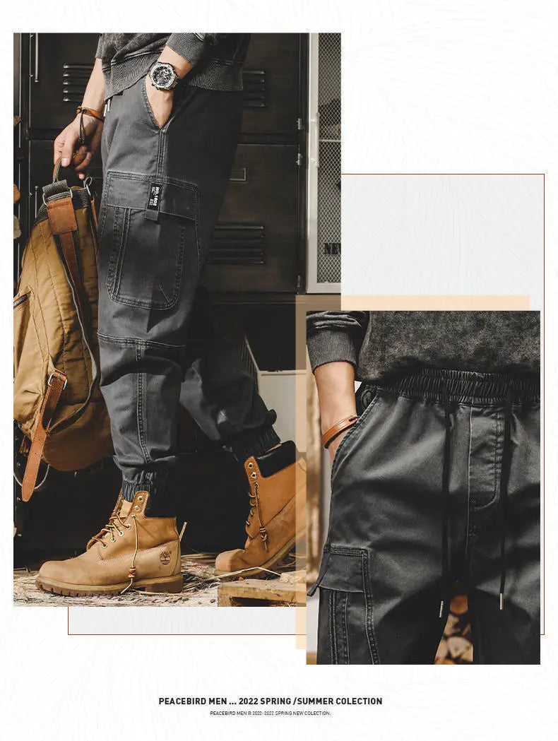 ARENS Techwear Cargo Pants Men Black Cargo Trousers Male Vintage Japanese Streetwear Hip Hop Pockets Casual Safari Style Loose