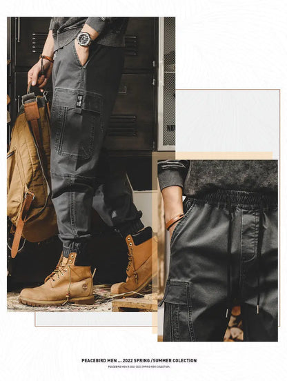 ARENS Techwear Cargo Pants Men Black Cargo Trousers Male Vintage Japanese Streetwear Hip Hop Pockets Casual Safari Style Loose
