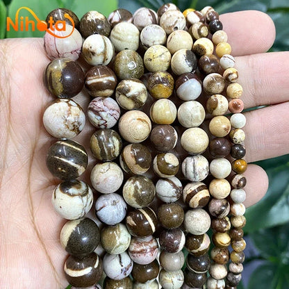 Natural Stone Beads Round Agates Turquoises Amazonite Quartz Lava Tiger Eye Beads