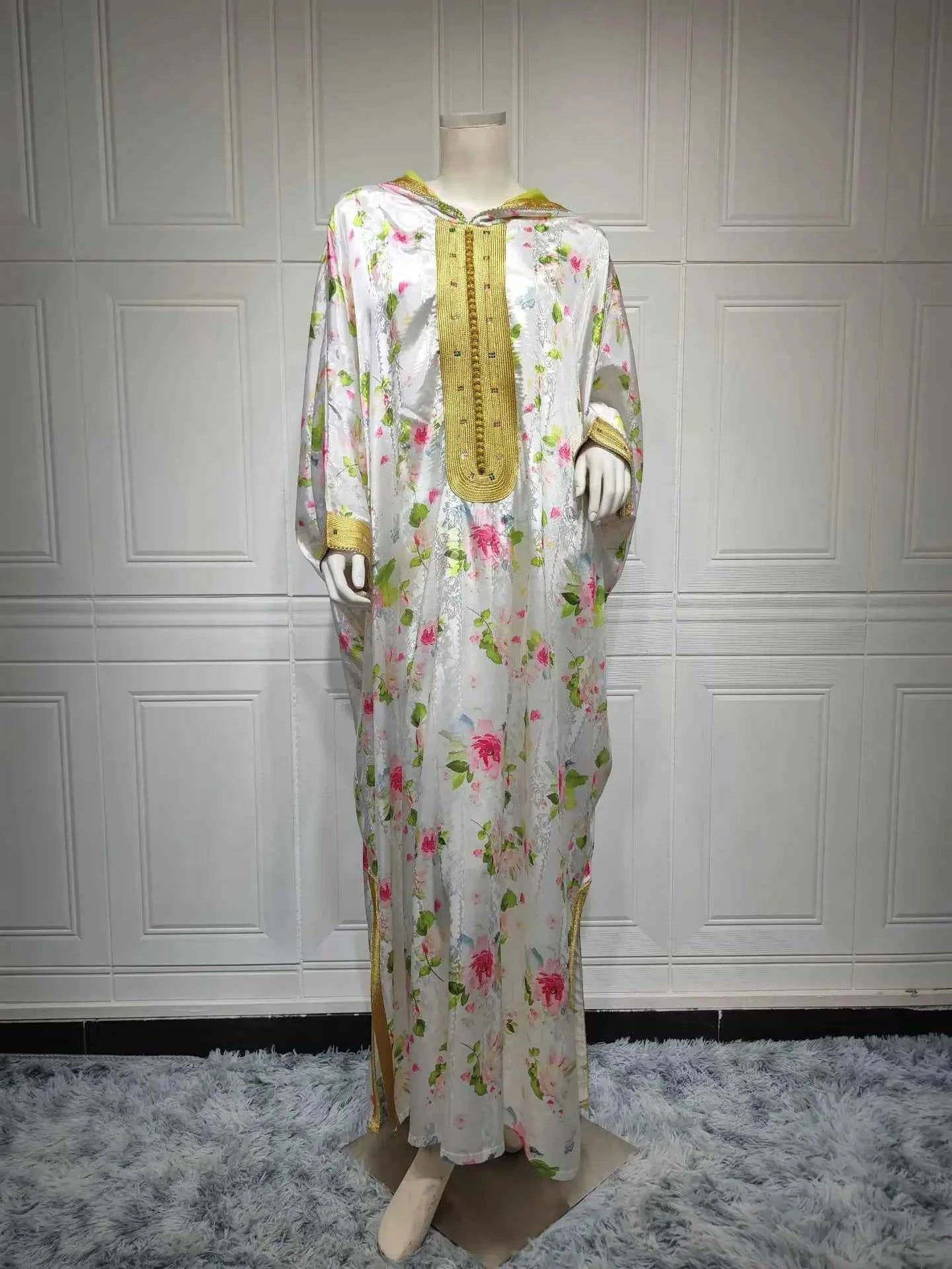 Moroccan Kaftans Wholesale Dubai Abaya Islamic Clothing Muslim Ladies Dresses Lace Embroidery Arabic Abaya Dress