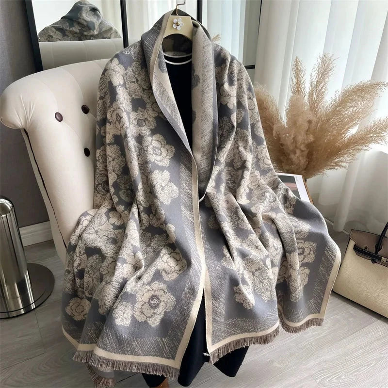 Cashmere Scarf for Women Thick Warm Winter Blanket Brand Female Luxury Quality Shawl Wrap Bufanda 2024 Poncho Echarpe Pashmina