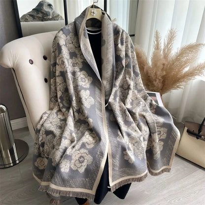Cashmere Scarf for Women Thick Warm Winter Blanket Brand Female Luxury Quality Shawl Wrap Bufanda 2024 Poncho Echarpe Pashmina