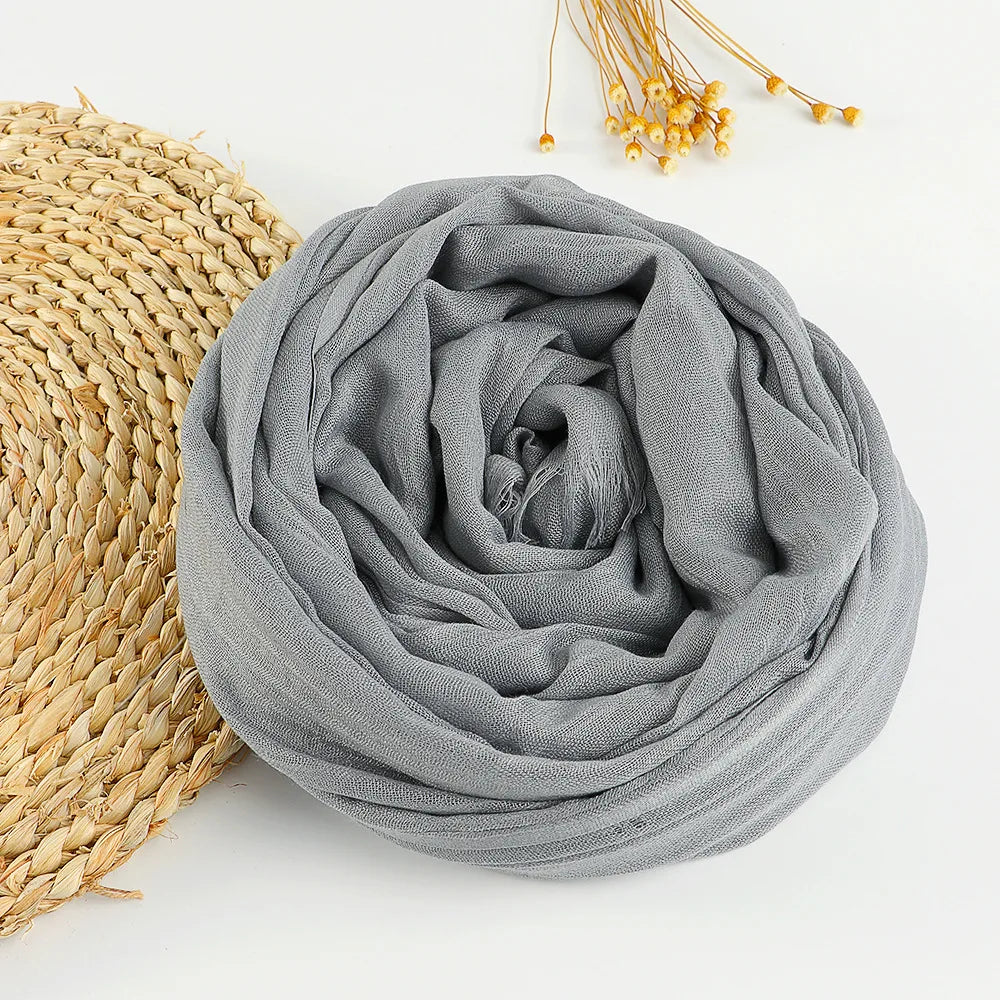 Autumn Winter New Cotton Linen Scarf For Women Girls Solid Color Sunscreen Scarves Soft Foulard Viscose Female Wrap Shawls