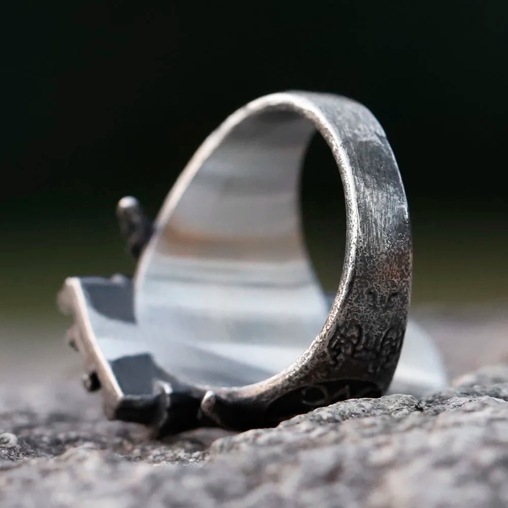 2022 NEW Men's 316L stainless-steel rings Vintage Lucifer Satan Punk Rock Personality Religion Jewelry Gift free shipping