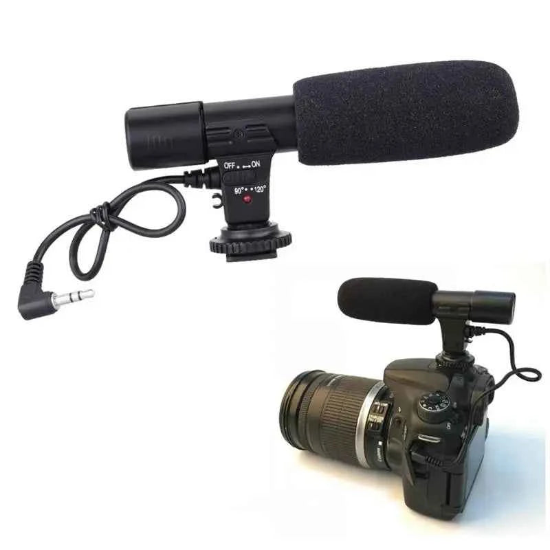 3.5mm Mic-01 DV Stereo Microphone For Canon Nikon DSLR Camcorder Utility Camera Professional Interview News Recording Microphone