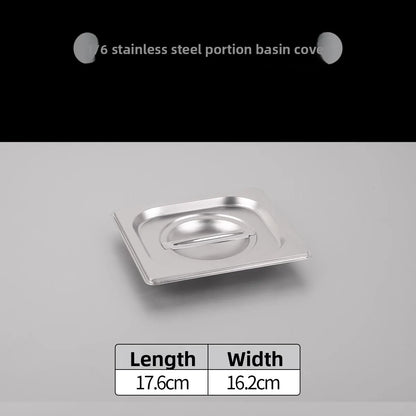 Stainl Steel Rectangular Covered Small Seasoning Box Food Container Thermal Rectangular Basin for Restaurant Kitchen - AMULET RING STORE