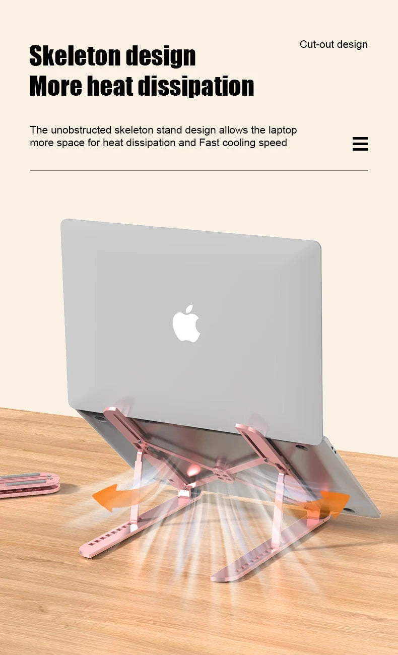 Aluminum Alloy Laptop Holder Stand Adjustable Foldable Portable for Notebook Computer Bracket Lifting Cooling Holder Non-slip - AMULET RING STORE