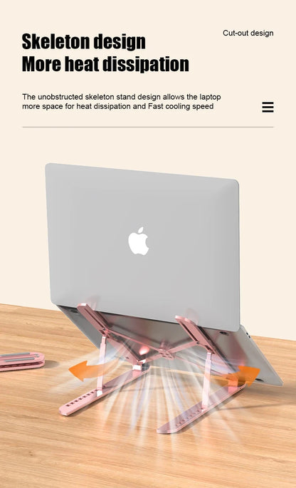 Aluminum Alloy Laptop Holder Stand Adjustable Foldable Portable for Notebook Computer Bracket Lifting Cooling Holder Non-slip - AMULET RING STORE