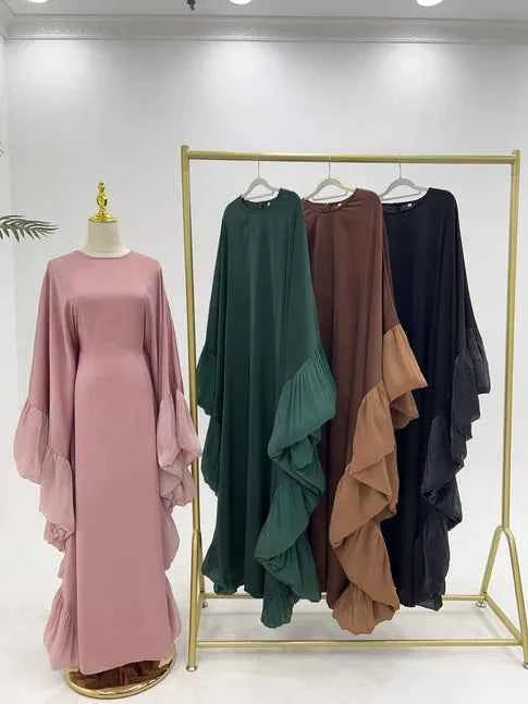 2025 Eid Arabic Muslim Women Modest Dress Luxury Dubai Abaya Islamic Party Lace-detailed Sleeves Robe Festival Turkey Outfit