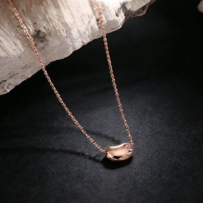 925 Sterling Silver Pea Necklace, Simple Delicate Chain Accessory, Suitable for Women's Everyday Casual Wear