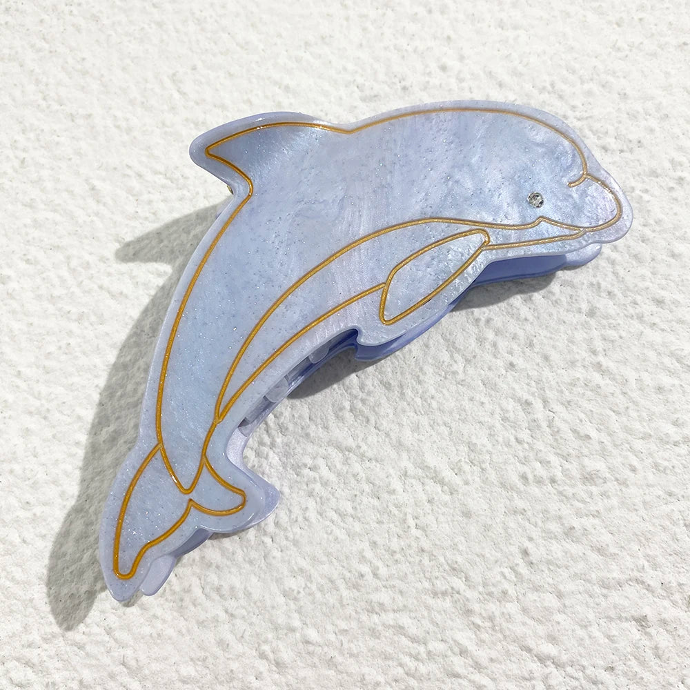 Creative Funny Acetate Tortoise Sturgeon Fish Shark Hairpin Oversize Marine Animal Barrettes Thick Hair Clip Claw Accessories - AMULET RING STORE