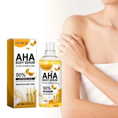 AHA Body Serum Collagen Moisturizing Spots Eraser Corrector Shrink Pore Repair Lighten Body Face Skin Care Hydrating Face Serum