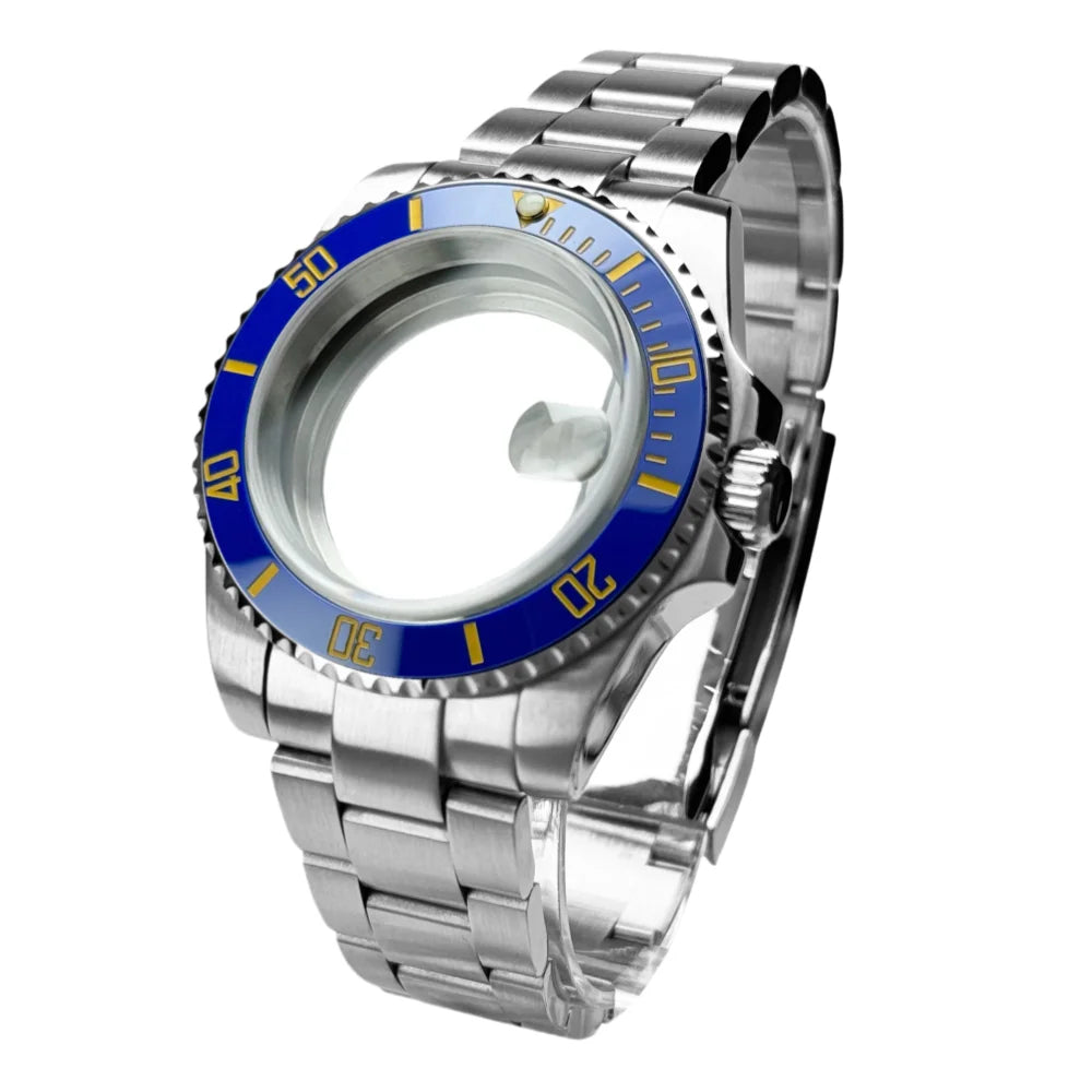 40mm 200m Waterproof NH34 NH35 NH36 Watch Case Accessories for Oyster Band SUB Watch Maker 120clicks BGW9 blue lume Bezel - AMULET RING STORE