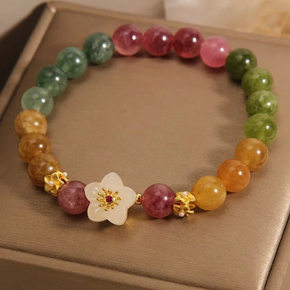 Natural Jade Agate Flower Bracelet Exquisite Sexy Young Girls Fashion Real Jewelry Best Selling Holiday Gifts