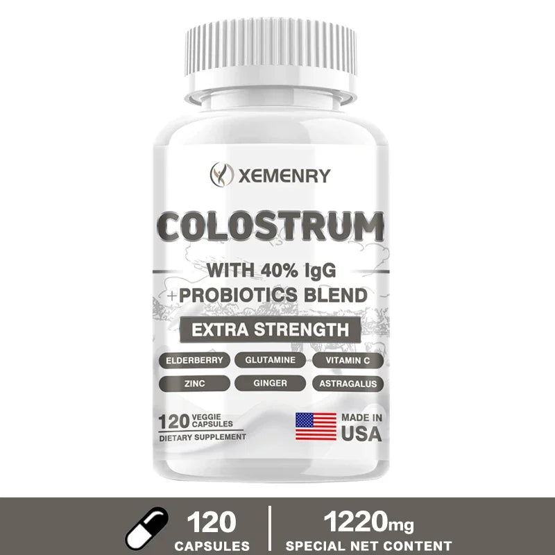 Colostrum Capsules - 40% LgG - Support Intestinal and Digestive Health, Hair, Nails, Skin and Muscle Health - AMULET RING STORE