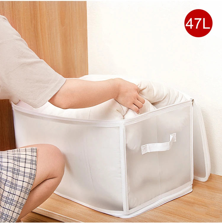 1Pcs Folding Large Capacity Quilt Clothes Storage Boxes Suit Coat Clothing Waterproof Dust-proof Bedroom Organizer Accessories - AMULET RING STORE
