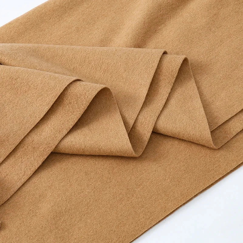 Classic Simple Solid Wool Blend Scarf Women Men Fall Winter High Quality Woolen Shawl Thick Warm Tassel Muffler Female Male Wrap